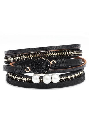 Multi-strand Leather Magnetic Bracelet