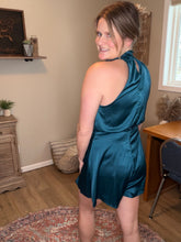 Load image into Gallery viewer, Asymmetrical Satin Romper