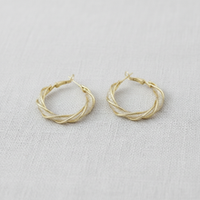 Load image into Gallery viewer, Crystal Twist C-Shape Earrings