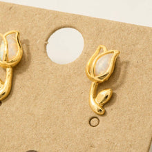 Load image into Gallery viewer, Gold Dipped Opal Tulip Stud Earrings