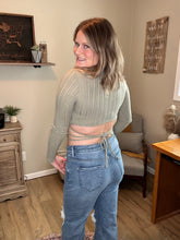 Load image into Gallery viewer, Long Sleeve Crop with Strappy Waist