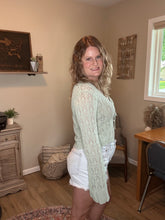 Load image into Gallery viewer, Open Knit Tie-Front Sweater