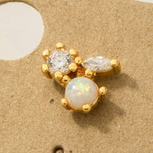 Load image into Gallery viewer, Mini Triple Rhinestone Stud Earring