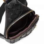 Load image into Gallery viewer, Vegan Leather Basket Weave Sling Bag