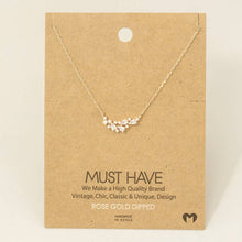 Load image into Gallery viewer, Gold Dipped Cluster Cz Bar Pendant Necklace: Silver