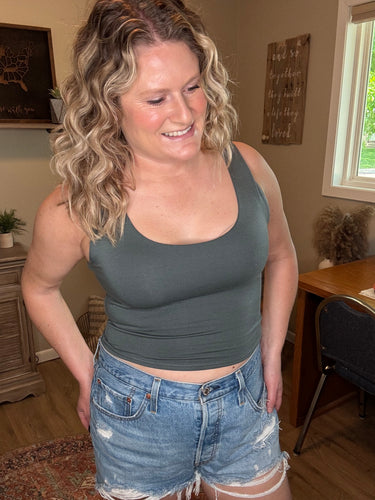Double Layered Cropped Tank