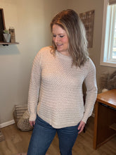 Load image into Gallery viewer, Curved Hem Sweater with Button Detail