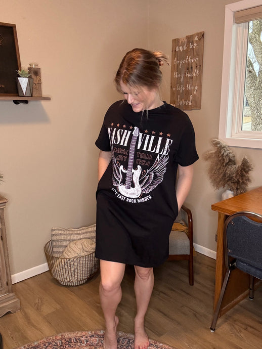 Graphic Printed Tee Dress