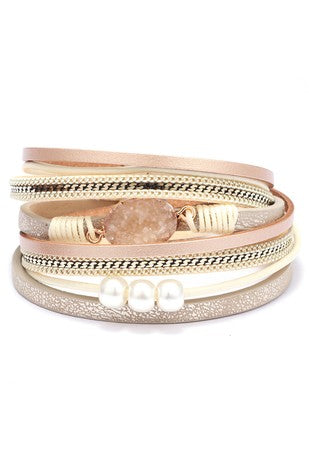 Multi-strand Leather Magnetic Bracelet