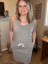 Load image into Gallery viewer, Gray Drawstring Waist Dress