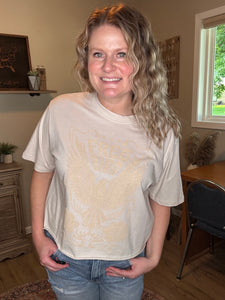 Free Bird Vintage Graphic Faux Crop Tee