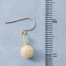 Load image into Gallery viewer, Sea Shell Ball And Faceted Gem Bead Dangle Earrings