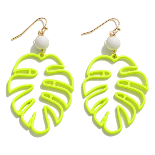 Smooth Coated Leaf Drop Earrings