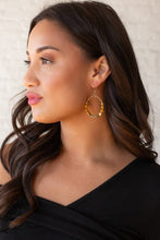 Load image into Gallery viewer, Mustard &amp; Olive Beaded Hoop Earrings