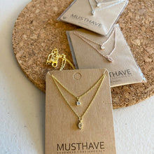 Load image into Gallery viewer, Marquise + Cubic (Double Strand) Necklace