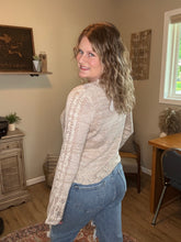 Load image into Gallery viewer, Button Down Sheer Sweater Knit Cardigan