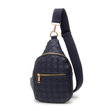 Load image into Gallery viewer, Vegan Leather Basket Weave Sling Bag