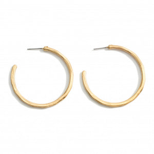 Hammered Metal Hoop Earrings