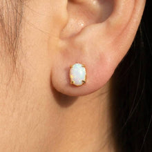 Load image into Gallery viewer, Gold Dipped Opal Stone Stud Earrings