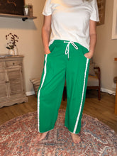 Load image into Gallery viewer, Striped Smocked Waist Drawstring Cropped Pants