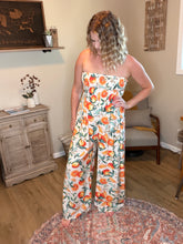 Load image into Gallery viewer, Citrus Print Strapless Wide Leg Jumpsuit