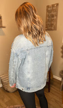 Load image into Gallery viewer, Pearl Beaded Denim Jacket