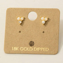 Load image into Gallery viewer, Mini Triple Opal Stud Earrings