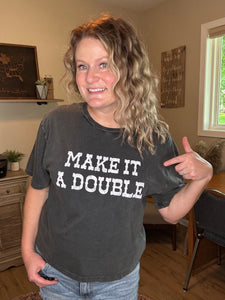 Make It A Double Graphic Faux Crop Tee