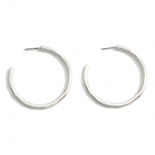 Hammered Metal Hoop Earrings