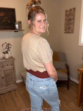 Load image into Gallery viewer, Lace-up hollowed-out short-sleeved cardigan