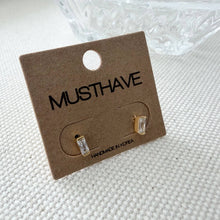 Load image into Gallery viewer, Baguette Cubic Solo Earrings: Gold