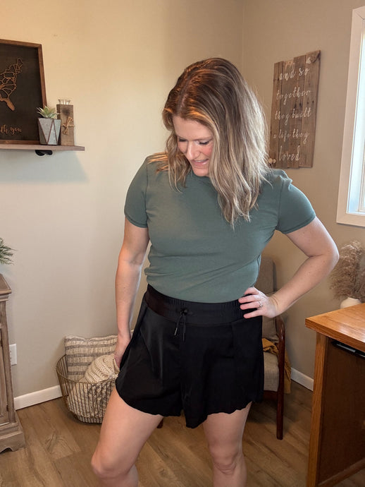 High Waisted Drawstring Shorts