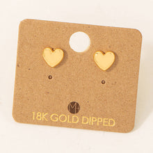 Load image into Gallery viewer, Mini Heart Stud Earrings: Gold