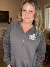 Load image into Gallery viewer, Common Loon Boxy Half Zip Sweatshirt