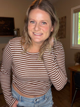 Load image into Gallery viewer, Striped Knit Square Neck Top