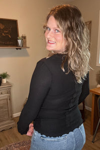 Scoop Neck Exposed Seam Top