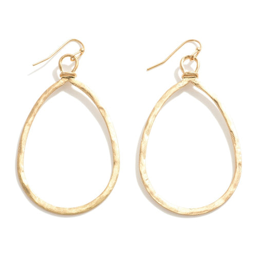Hammered Metal Drop Earrings