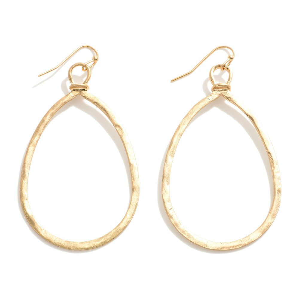 Hammered Metal Drop Earrings