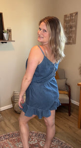 Ruffle Denim Romper