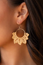 Load image into Gallery viewer, Camel Flower Crochet Earrings