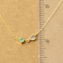 Load image into Gallery viewer, Gold Dipped Circle And Teardrop Cz Pendant Necklace: Turquoise