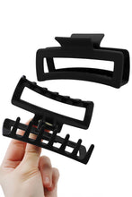 Load image into Gallery viewer, Matte Black Rectangular Block Hair Claw Clip