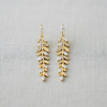 Load image into Gallery viewer, Gold Tone Wheat Tassel Drop Earrings