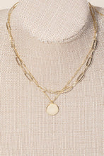 Load image into Gallery viewer, Layered Chain Circle Disc Pendant Necklace