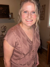 Load image into Gallery viewer, Button V-neck knitted sweater Top
