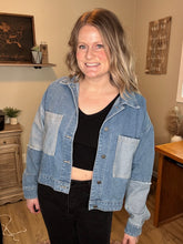 Load image into Gallery viewer, Colorblock Denim Jacket