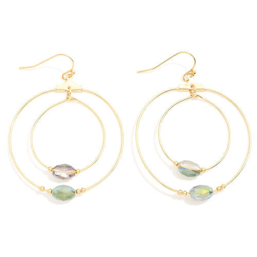 Crystal Beaded Hoop Earrings
