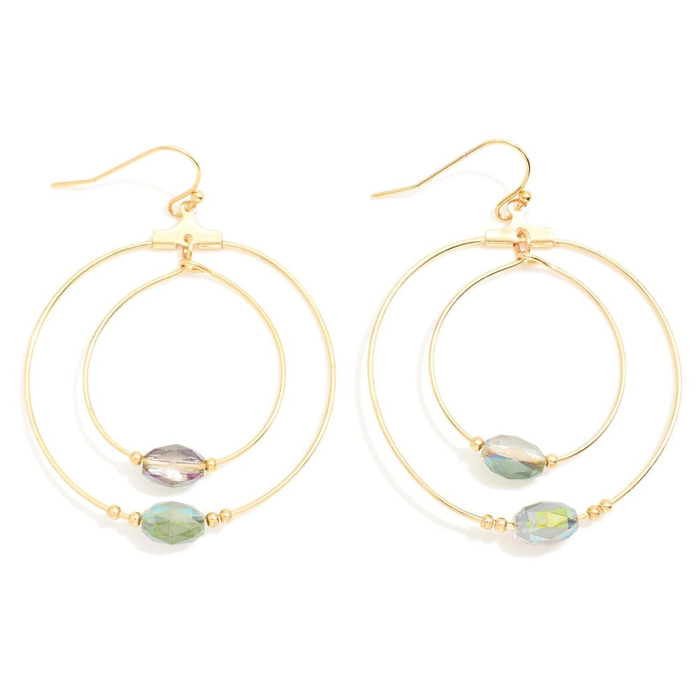 Crystal Beaded Hoop Earrings