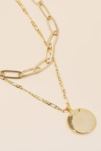 Load image into Gallery viewer, Layered Chain Circle Disc Pendant Necklace