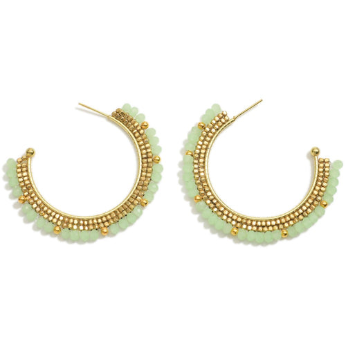 Oversized Beaded Hoop Earrings